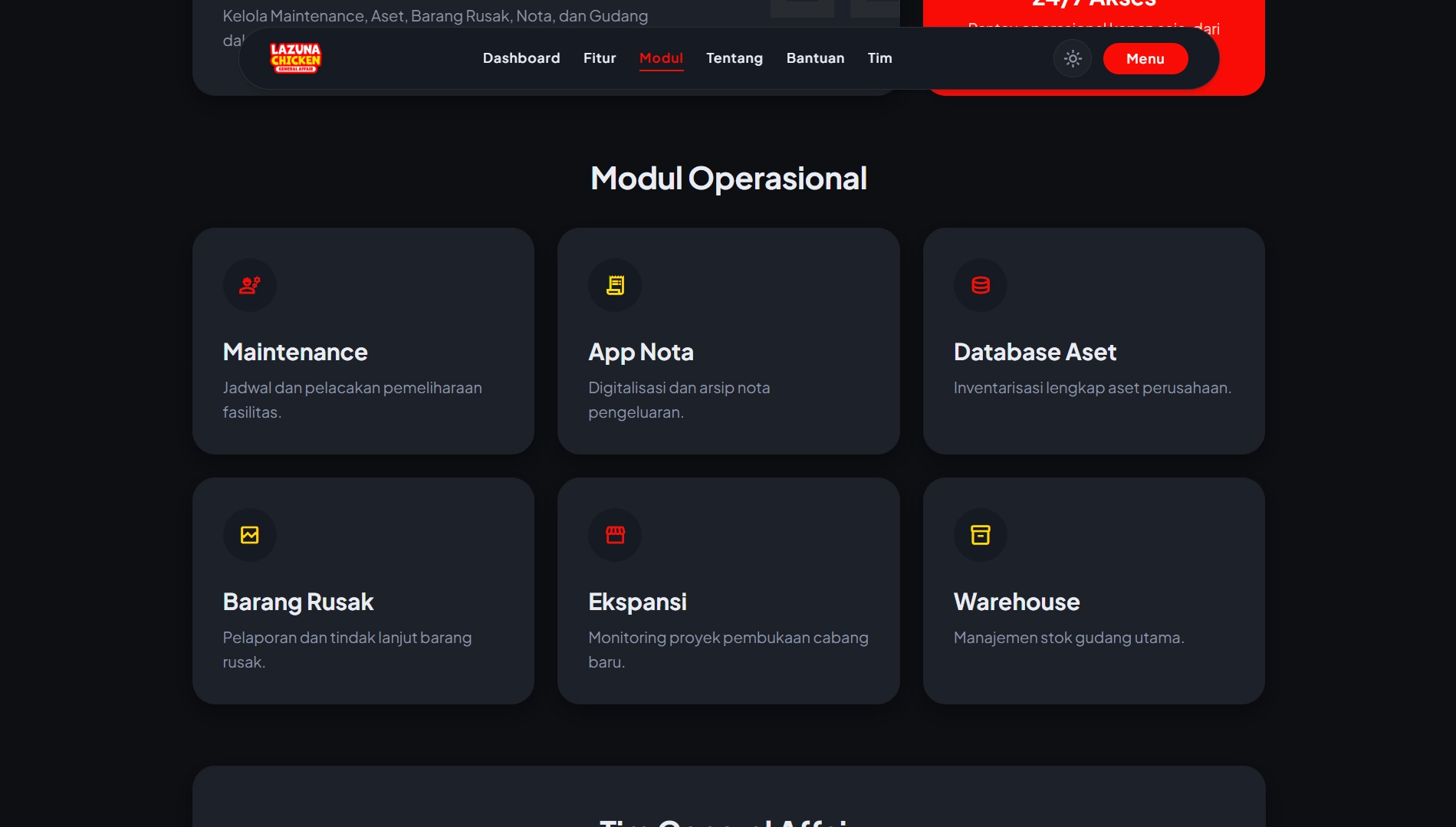 GA Portal Remake Dark - Pilih Dashboard